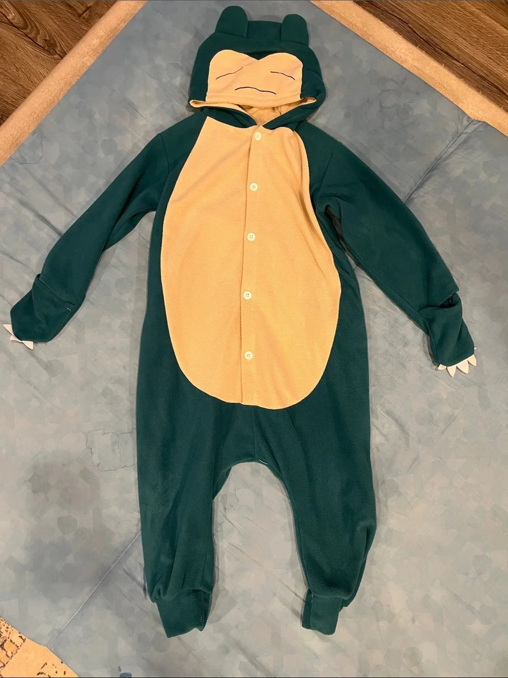 Kids Snorlax-Inspired One-Piece Hooded Costume Size Small